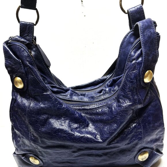 Latico blue leather shoulder bag - Picture 3 of 7